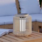 Lampă de masă exterior solară maro din lemn, Hanin, 3,3W, LED 4000K, IP44, con întrerupător