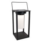 Lampă de masă exterior solară neagră din plastic, Hillebrand, 3,3W, LED 4000K, IP54, con întrerupător