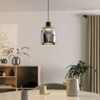 Lustră smart neagră din sticlă, Tamika, 3,7W, LED RGBW