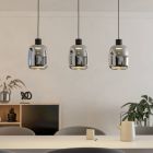 Lustră smart neagră din sticlă, Tamika, 3,7W, LED RGBW
