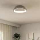 Plafonieră albă din plastic, Shauni, 12W, LED reglabil de la alb cald la alb rece, con telecomando