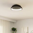 Plafonieră neagră din plastic, Shauni, 12W, LED reglabil de la alb cald la alb rece, con telecomando