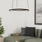 Lustră neagră din plastic, Madhvi, 20W, LED reglabil de la alb cald la alb rece, con telecomando