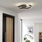 Plafonieră smart neagră din aluminiu, Sahra, 37W, LED reglabil de la alb cald la alb rece, con telecomando