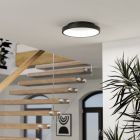 Plafonieră smart neagră din oțel, Shauni, 19,6W, LED RGBW, con telecomando