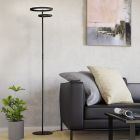 Lampadar negru din plastic, Corwin, 16W, LED reglabil de la alb cald la alb rece, cu întrerupător tactil