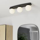 Plafonieră neagră din oțel, Cornee, 4,2W, LED 2700K, IP44