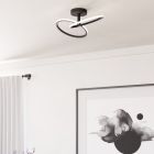 Plafonieră neagră din oțel, Minh, 12W, LED white switch