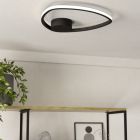 Plafonieră neagră din aluminiu, Minouche, 9,7W, LED white switch, con telecomando