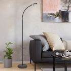 Lampadar negru din plastic, Querine, 5,5W, LED white switch, dimmabil în 3 trepte