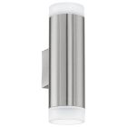 Aplică de perete up down argintie din plastic, Marlies, IP44