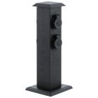 Priză de exterior Alek din plastic, neagră, IP44