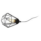 Lampă de masă neagră din metal, Costel, con întrerupător
