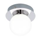 Plafonieră crom din sticlă, Escha, 3W, LED 3000K, IP44