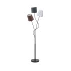 Lampadar negru din textil, Anabel, con întrerupător
