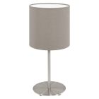 Lampă de masă taupe din textil, Abano, con întrerupător