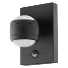 Aplică exterior cu senzor de mișcare neagră din plastic, Bastien, IP44