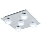 Plafonieră crom din plastic, Busra, 7W, LED 3000K, IP44