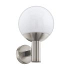 Lampă exterior argintie din oțel inoxidabil, Baukje, IP44