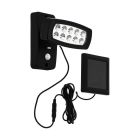Aplică solară exterior neagră din plastic, Fuat, 2W, LED 3000K, IP44