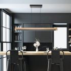 Lustră neagră din lemn, Ludovica, 25W, LED 3000K