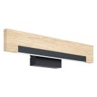 Aplică de perete neagră din lemn, Ludovica, 9W, LED 3000K