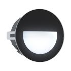 Lampă de perete exterioară încastrată neagră din aluminiu, Luigino, 2,5W, LED 4000K, IP65
