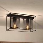 Plafonieră neagră din aluminiu, Thiemo