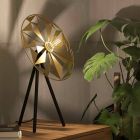 Lampă de masă aurie din aluminiu, Thiemen, con întrerupător