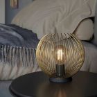 Lampă de masă aurie din aluminiu, Keimpe, con întrerupător