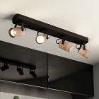 Spot LED de tavan negru din lemn, Thierry