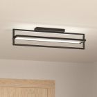 Plafonieră neagră din aluminiu, Lianne, 34W, LED reglabil de la alb cald la alb rece, dimmabil în 3 trepte