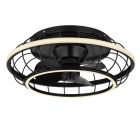 Ventilator de tavan industrial negru, metal, Jorne, 30W, LED reglabil alb cald-rece, cu telecomandă