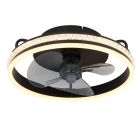 Ventilator de tavan metalic cu design negru, Lejla, 29W, LED reglabil alb cald spre rece, cu telecomandă