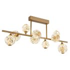 Plafonieră aurie din cristal, Viresh, 73,8W, LED 3000K