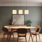 Lustră crem din textil, Thieu, 24W, LED 3000K