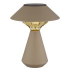 Lampă de masă exterior solară maro din plastic, Nasr, 0,1W, LED 3000K, IP44, con întrerupător
