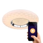 Plafonieră smart albă din metal, Aldin, 30W, LED reglabil de la alb cald la alb rece