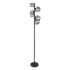 Lampadar negru din sticlă, Melinda, con întrerupător