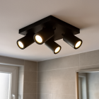 Spot LED de tavan negru modern, Kenan, IP44