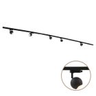 Sistem de iluminat pe șină monofazic din metal negru, Alco