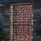 Perdea iluminată de Crăciun, 2,25 x 3 metri, alb cald, IP44, incl. controler cu 12 funcții