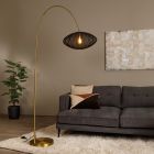 Lampadar modern negru, Corina, con întrerupător