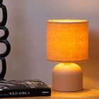 Lampă de masă vintage galbenă, Woolly, con întrerupător