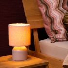 Lampă de masă vintage roz, Woolly, con întrerupător