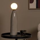 Lampă de masă din ceramică gri, Figaro, con întrerupător