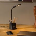 Lampă de birou modernă neagră, Penny, 4,7W, LED 3000K, con întrerupător