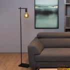Lampadar modern negru, Leanne, con întrerupător