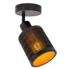 Spot LED de tavan din bambus negru, Tagalog