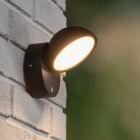 Aplică exterior cu senzor crepuscular modernă neagră, Finn, 12W, LED 3000K, IP54